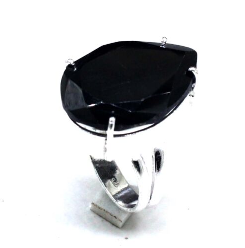 Black Spinel Ring 925 Sterling Silver Gemstone Ring All Size Jewelry Ring - Picture 2 of 4