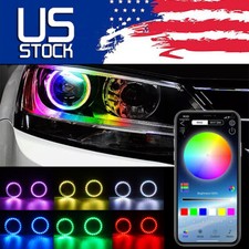 Rgb Led Angel Eyes Headlight Halo Ring Bluetooth Control For Nissan Altima 80mm Rgb Led Angel Eyes Headlight Halo Ring Bluetooth Control For Nissan Altima 80mm