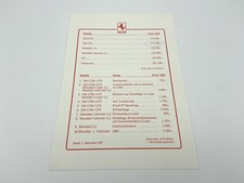 Ferrari Testarossa 328 412 Mondial Price List Brochure Prospekt Germany 1987