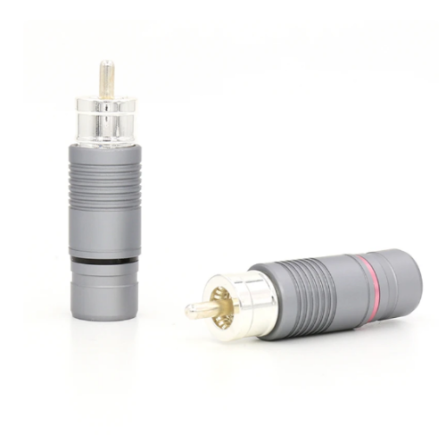 Connettori RCA audiofili spina placcata argento per cavo segnale HiFi interconnessione - Foto 6 di 11