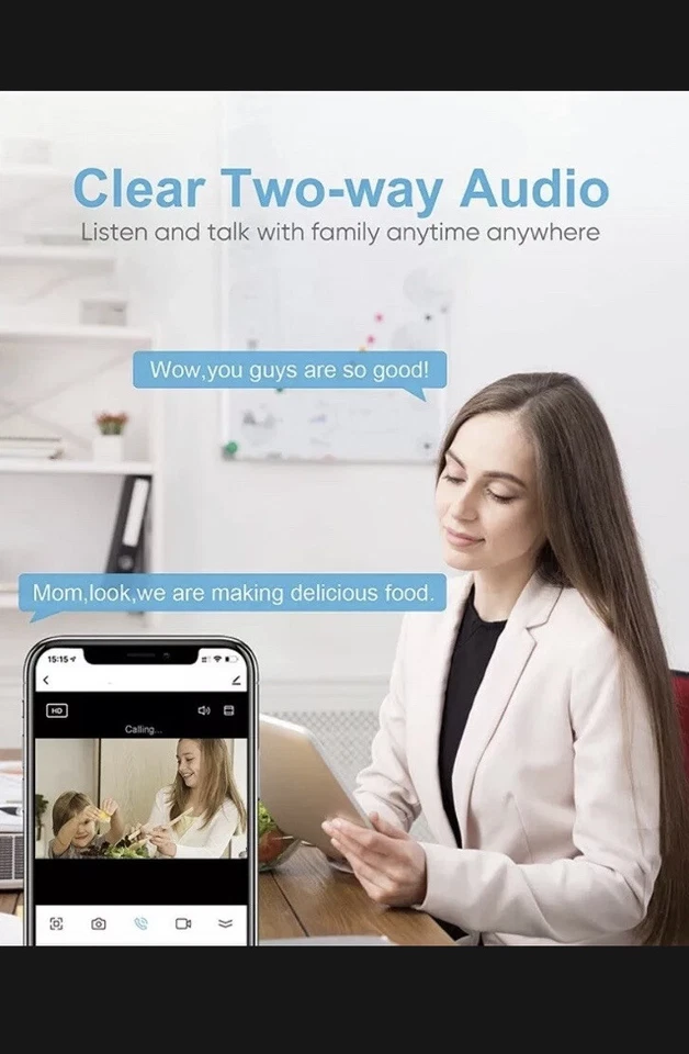 Indoor Security Camera 1080P, WiFi Camera for Home Security 2.4 GHz Dog Camera - Image 3 of 4