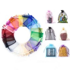 100pc Drawstring Organza Bag Jewelry Pouch Wedding Party Gift Bags Wedding Favor
