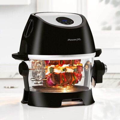 PowerXL Turbo Air Fryer, XL Large Capacity with Glass Bowl, LED 