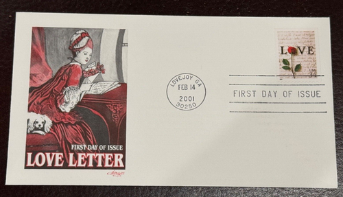 #3496-3499 Love Letters 2001 set of 4 FDC's ARTMASTER Perfect!! - Picture 3 of 5