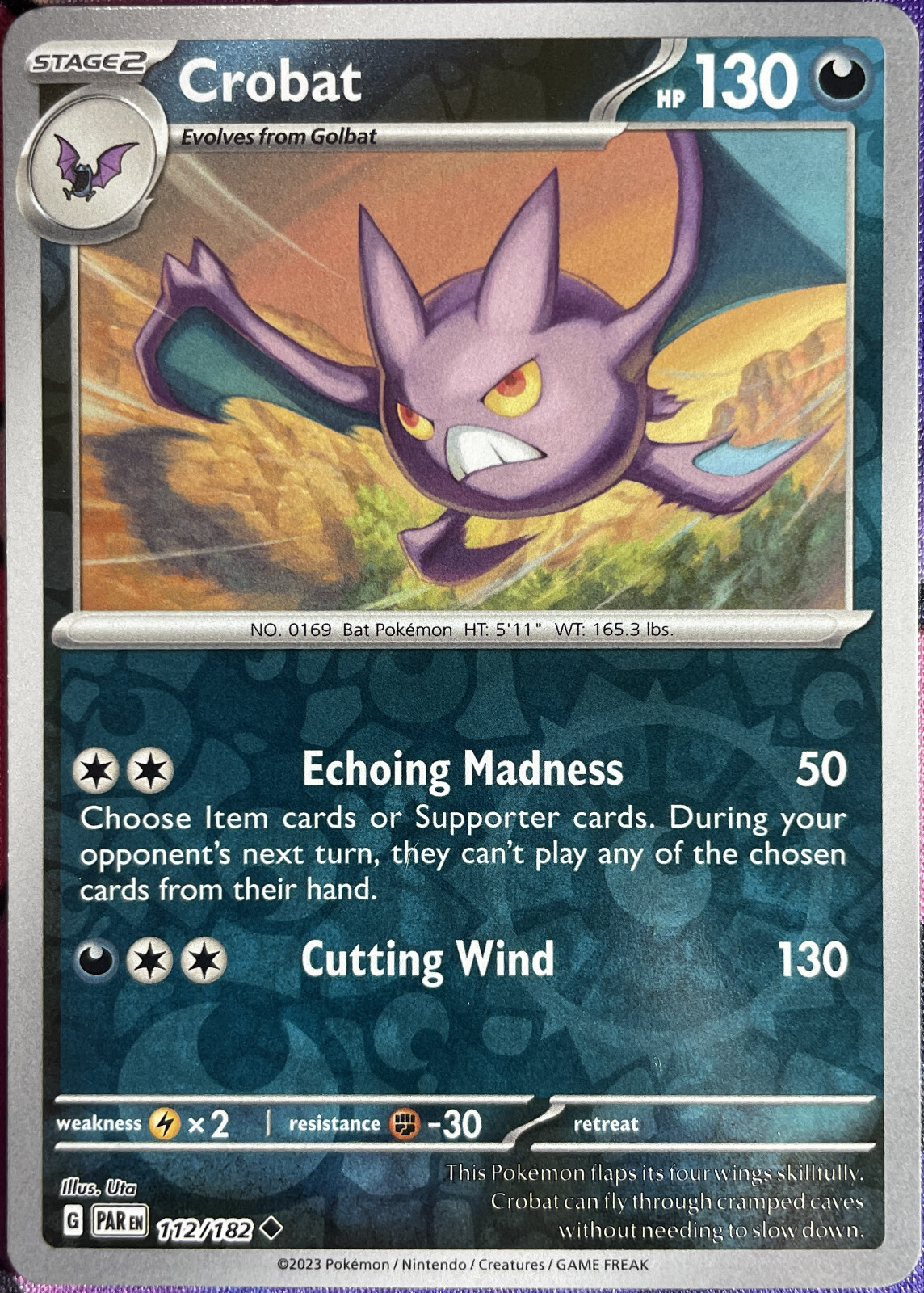 Crobat Reverse Holo - 112/182 - Paradox Rift Pokemon 2023