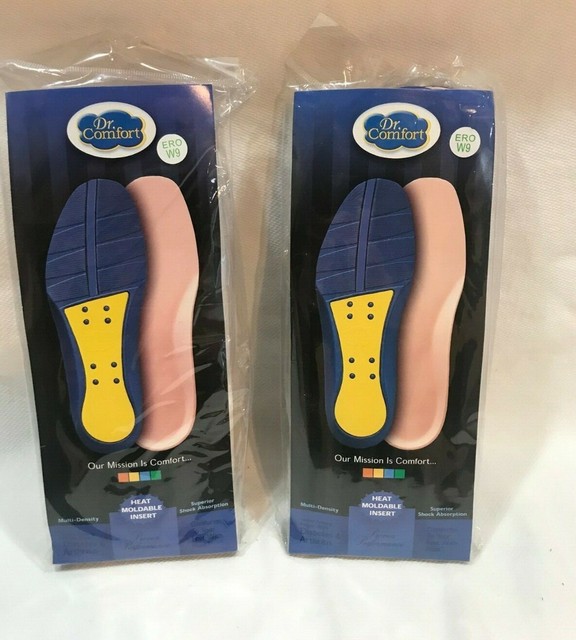 2 Pair NEW Dr. Comfort Heat Moldable Inserts ERO W 9 Orthopedic
