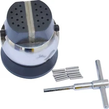 3" Chrome plated Engraving Block Ball Vise Setting Jewelry with Pins Rubber Base