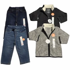 Jumping Beans Baby Boys Faux Fur Full Zip Sweaters & Pants Outfit Sets Size 12M