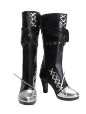 Game Arknights Mostima PU Long Boots Black Zipper Customized Shoes Cosplay Props