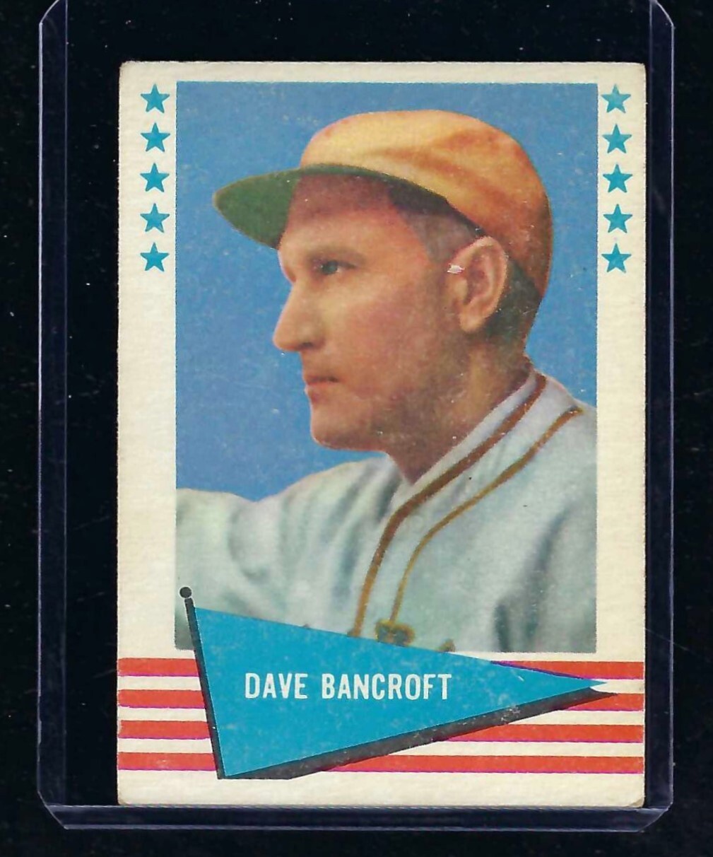 1961 Fleer Baseball Greats Checklist #7 Dave Bancroft, Philadelphia, HOF, EX!