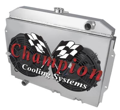QR Champion 3 Row Radiator, 12'' Fans, Shroud for 1968 - 1970 American Motors AMX