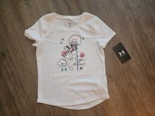 Under Armour Girls Size 5 Snowman Winter Basketball Shirt White New NWT