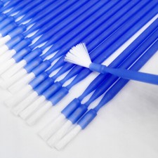 100 Pcs Dental Disposable Micro Applicator Brush Bendable Long Shank Blue