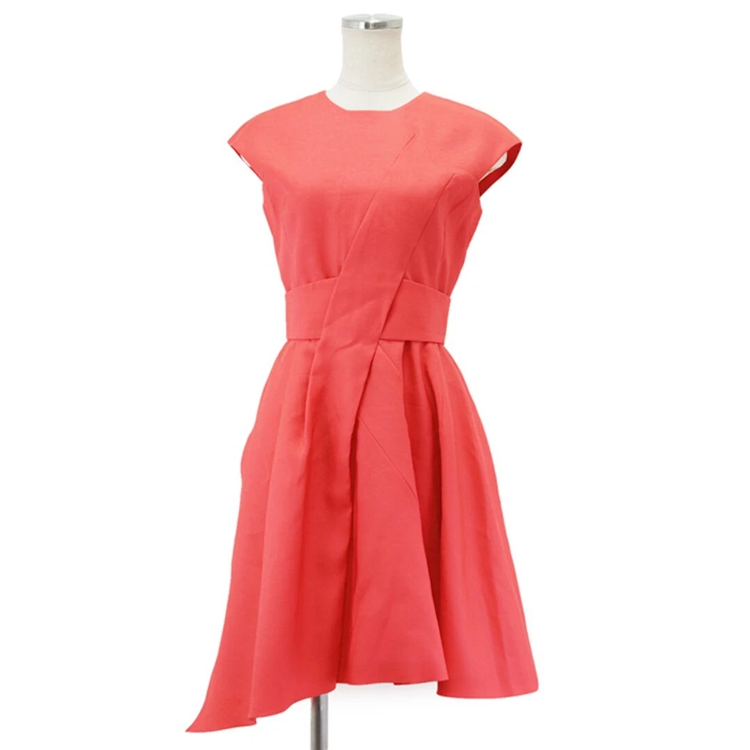 Robe asymétrique Christian Dior laine soie ligne A une pièce ceinture incluse femme