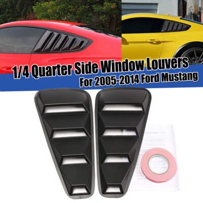 For 2005-2009 Ford Mustang Quarter Scoop Side Vent Window Louver Sun Shade Cover