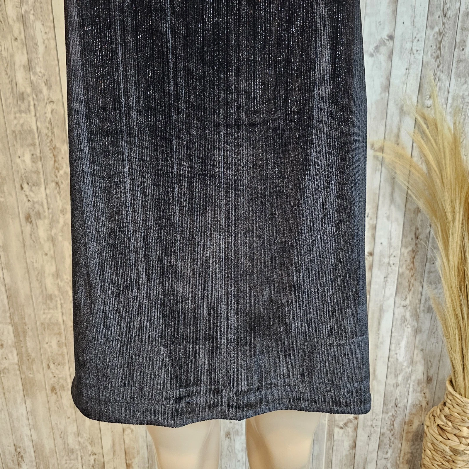 Abito donna Michael Kors smanicato catena cinturino velluto metallizzato TG XS nero