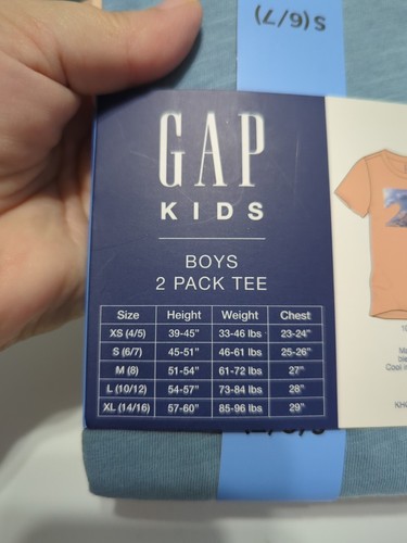 Gap Kids Boys 2 Pack Tee Peach Surf And Blue Henley Size S (6/7) - Picture 3 of 5