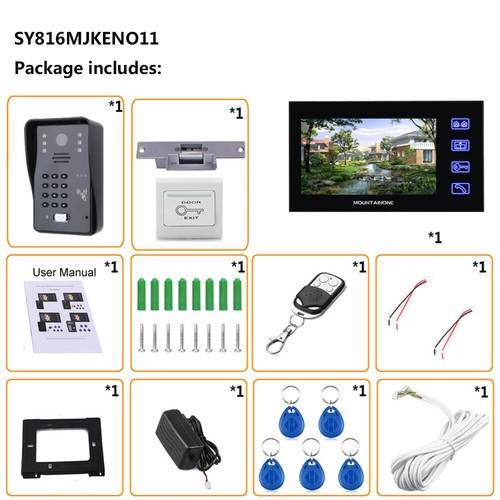ESANHAO RFID Password IR-CUT 1000TV 7"Monitor Video Door Phone Doorbell Intercom - Picture 15 of 47