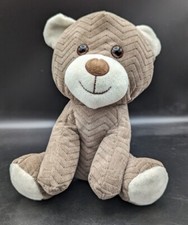 Hug Fun International Plush Teddy Bear Tan Chevron Pattern Sitting Teddy Bear