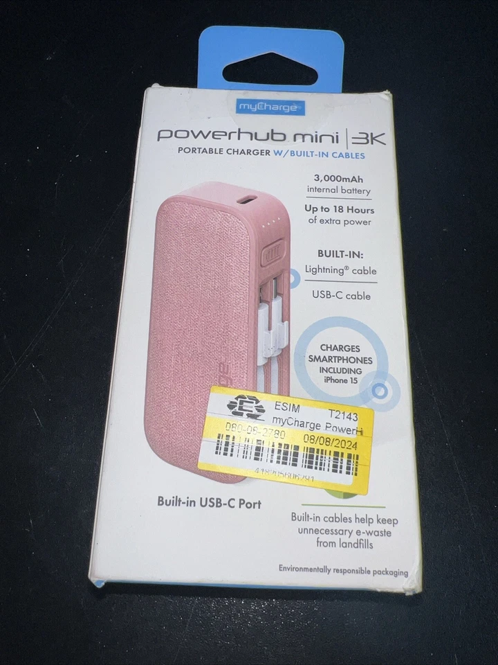 Mini Power Bank 5000 2 in 1 Dual Output. Color, Black. iPhone Plug  - Image 3 of 4
