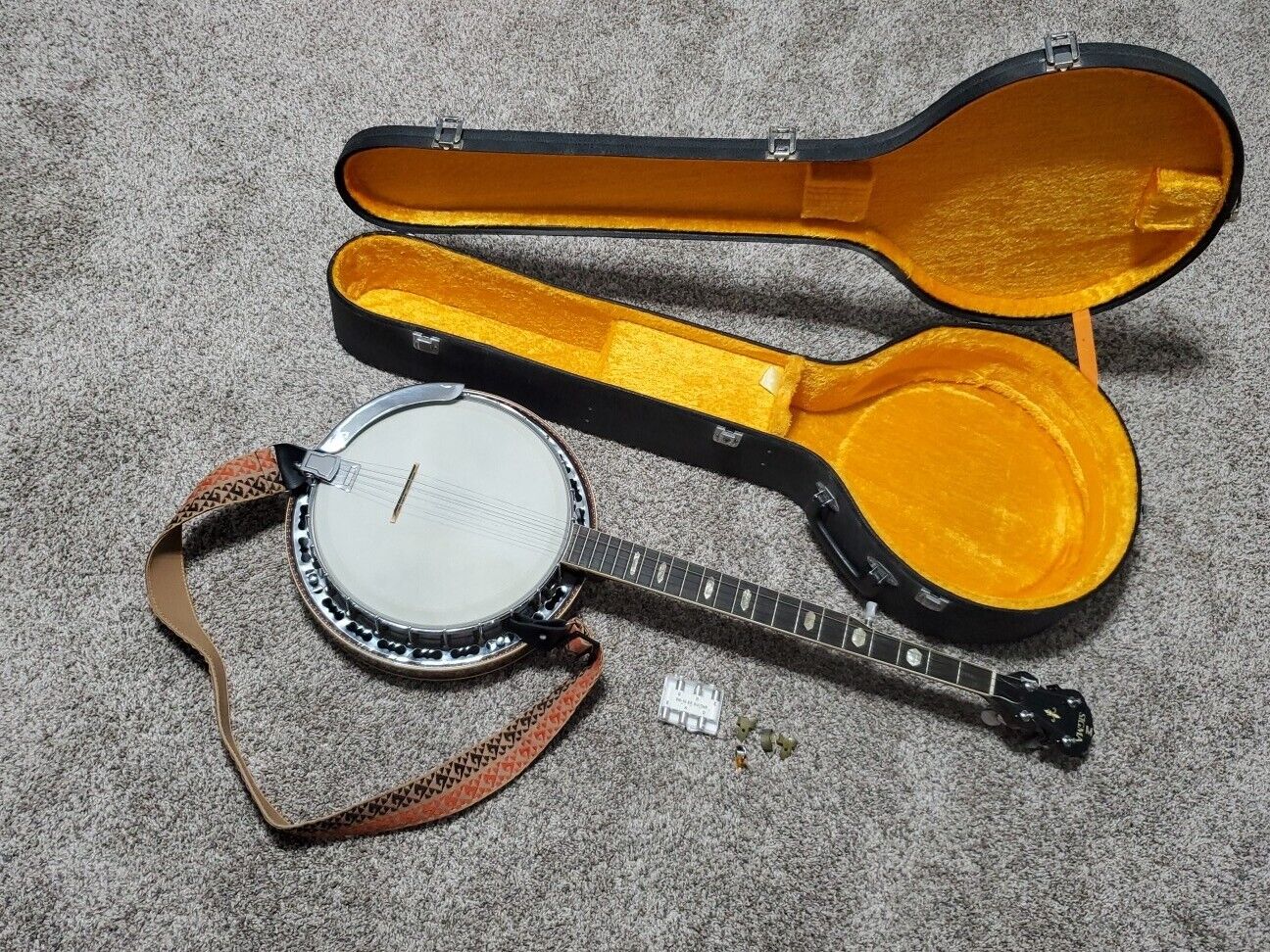Sigma M Banjo 5 String Right Hand Japan Jim Dunlop Picks with Case Sn-10 Vintage