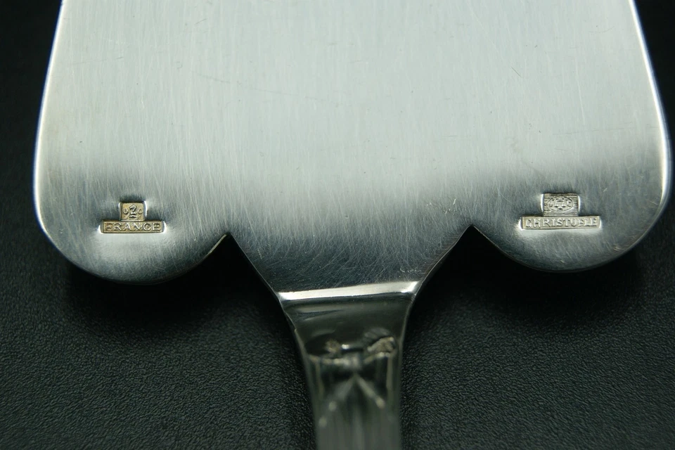 DE COLECCIÓN CHRISTOFLE RUBANS CROISES 1 PASTEL SERVIDOR DE PASTELES PLATEADO PARÍS FRANCIA Foto 3 de 4