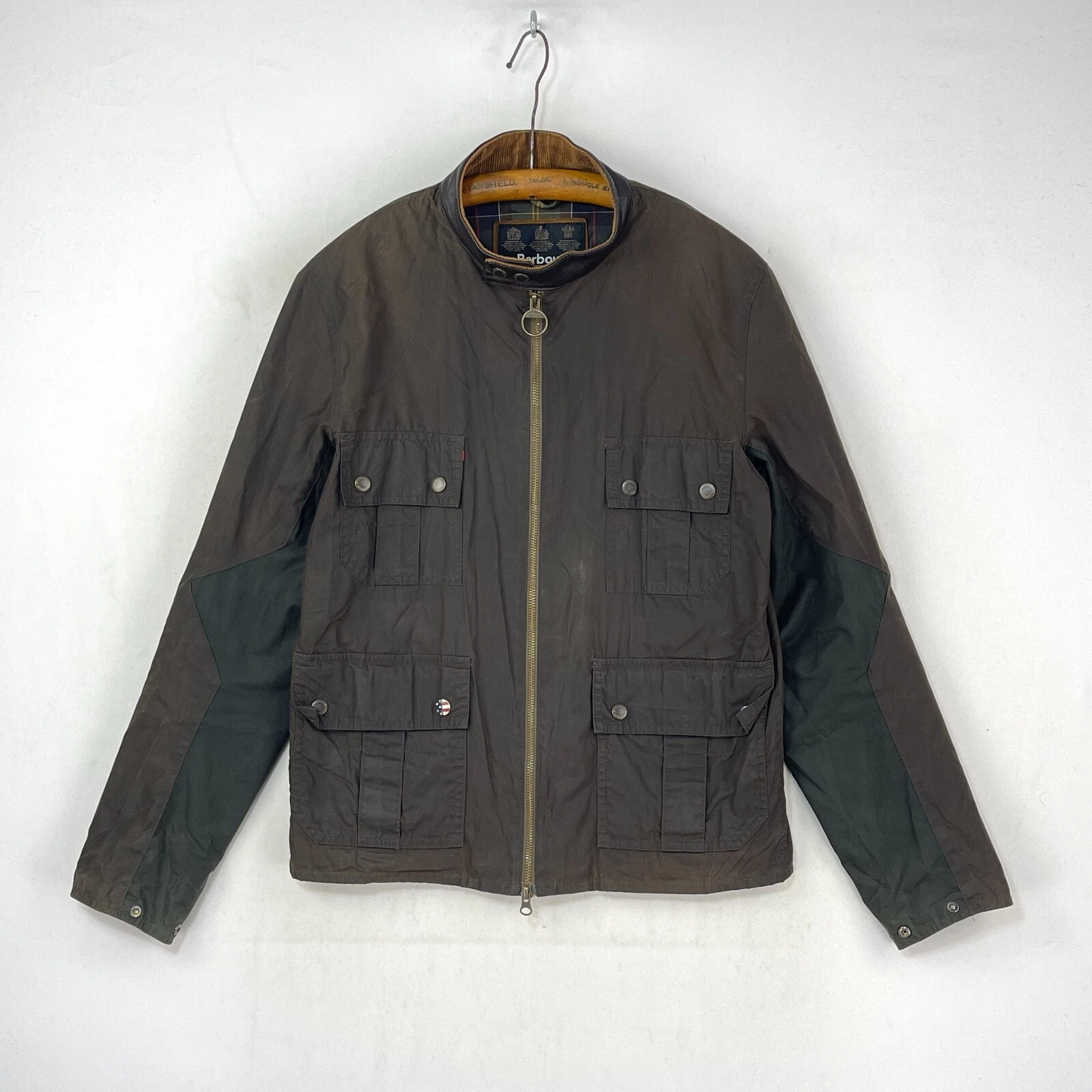 ALEXANDER MCQUEEN Barbour Steve McQueen Chico Giacca Cera Uomo Piccolo Verde Biker Bomber Harrington