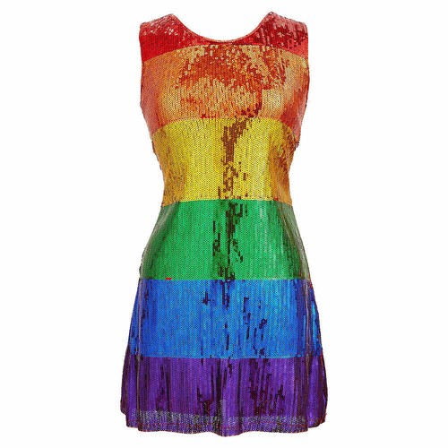 Adult Rainbow Sequin Dress DIsco Cami 