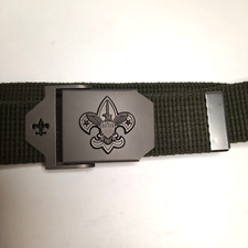 Official BSA Boy Scouts America Web Belt w/ Buckle Small/Medium 32  Green 64032