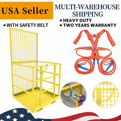 45x43inch Forklift Cage Work Platform Safety Cage Steel Construction Lift Basket