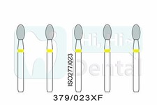 Dental Diamond Burs FG Egg Football 379/023XF Extra Fine Grit High Speed 50Pcs