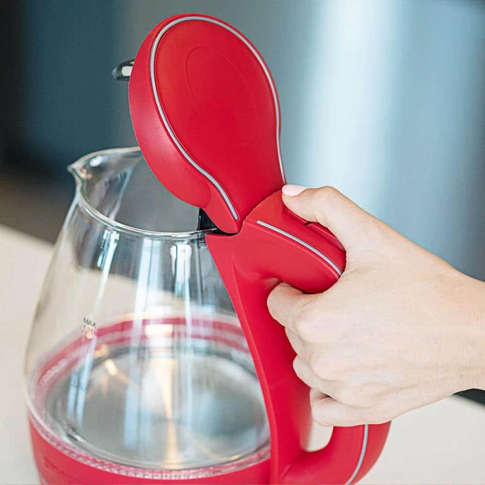 Электрический чайник Ovente 1,5 л красное стекло быстрая варка автоматическое отключение без бисфенола А 1100 Вт - Изображение 2 из 4