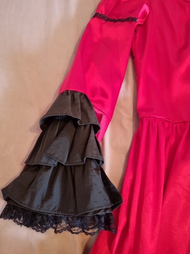 Deluxe Red Black Victorian Vampiress Steampunk Gothic FancyDress Costume Gown XL - Picture 4 of 9