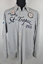 Gaastra Crew St. Tropez Lmtd Ed. Long Sleeve Button Down XL Patches Gray Stripe