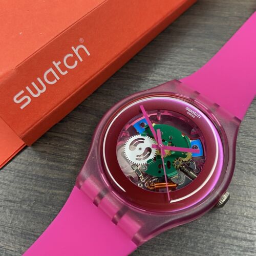 NEW! Limited Edition! Swatch New Gent 41mm PINK LACQUERED Skeleton - Picture 3 of 12