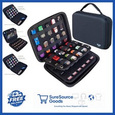 Black Hard Case for USB Drives and Memory Cards with Elastic Bands and Pockets