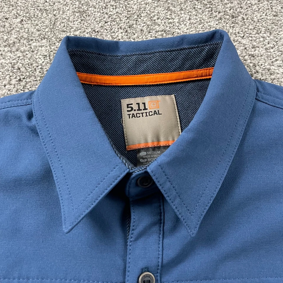 511 Tactical Shirt Men M Blue Button Twill Heather Snap Ascension Utility Range - Image 4 of 4