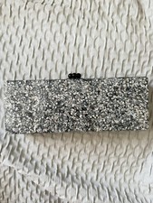 Edie Parker Silver Glitter Clutch w/ Shoulder...
