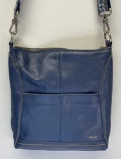 THE SAK - Lucia Leather Crossbody Shoulder Handbag Navy Blue - EUC