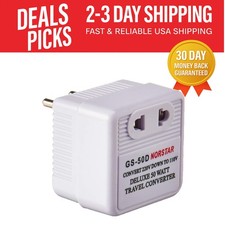Compact 50 Watt International Travel Converter - 220V to 110V Voltage Adapter