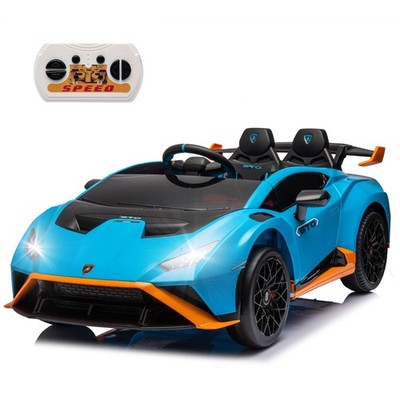 24V Kids Electric Car Ride On Drift Lamborghini Licensed STO Toys w/Remote, Blue