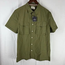 NWT The Normal Brand Expedition Shirt Pine Needle Green Short Sleeve Size Large