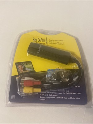 Easier CAP USB 2.0 Video Capture TV DVD VHS DVR Recorder Adapter With Audio NIP