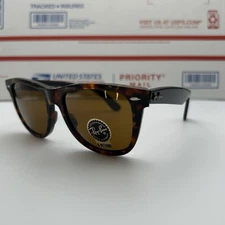 RAY-BAN RB2140 ORIGINAL WAYFARER SUNGLASSES TORTOISE FRAME BROWN LENS 54MM