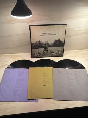 MISPRINT GEORGE HARRISON All Things Must Pass 1970 Vinyl x 3 BEATLES Apple Recs