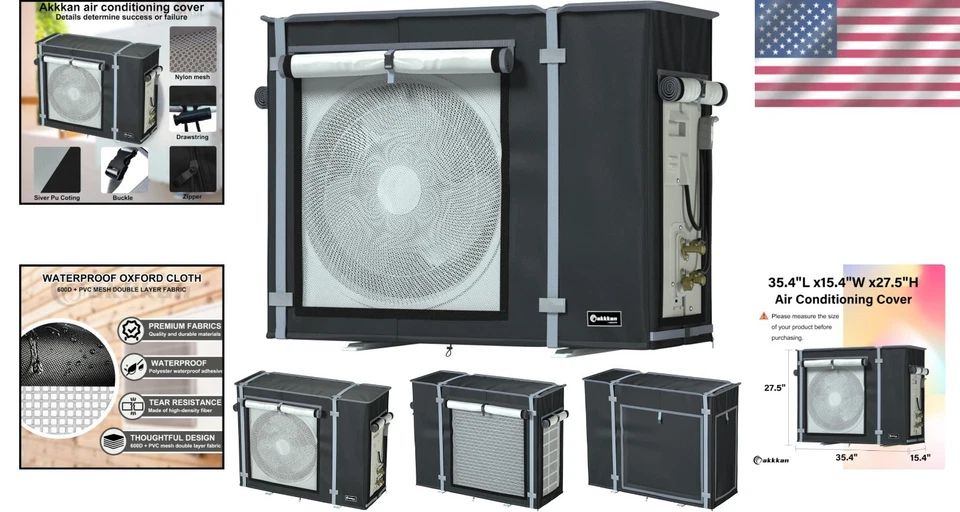 Mini Funda Split 35.4" - Paño Oxford Impermeable, Negro Foto 2 de 4