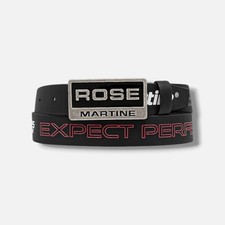 Martine Rose Men's Black Rubber Tyre Logo Buckle Textured Belt One Size
