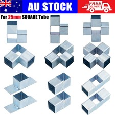 1-10X STEEL CONNECTOR JOINER 25mm SQUARE Tube Aviary Frame Trailer Cage DIY Gate