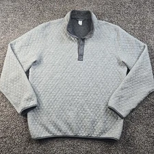 Marine Layer Sweater Mens XL Gray Corbett 1/4 Snap Reversible Quilted Pullover