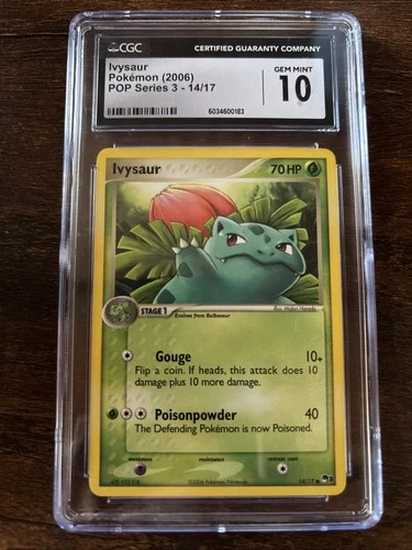 CGC 10 Gem Mint - Ivysaur #14/17 - Pokemon Pop Series 3 2006